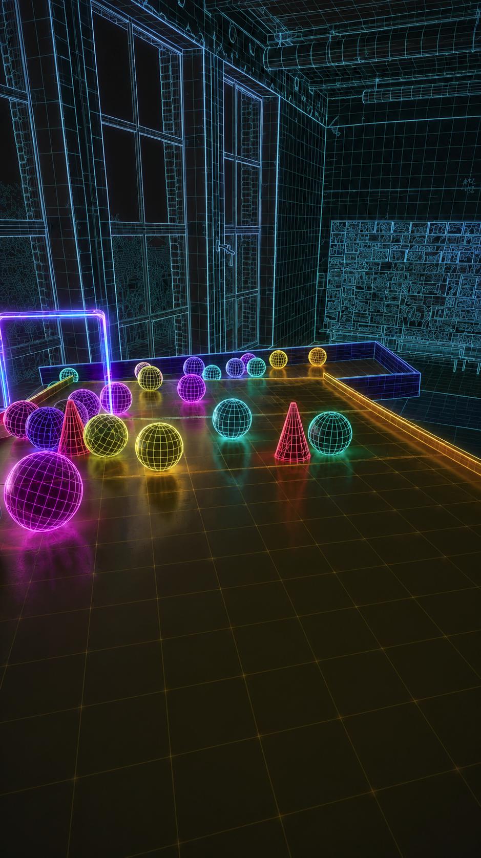 3D game technology preview on screen